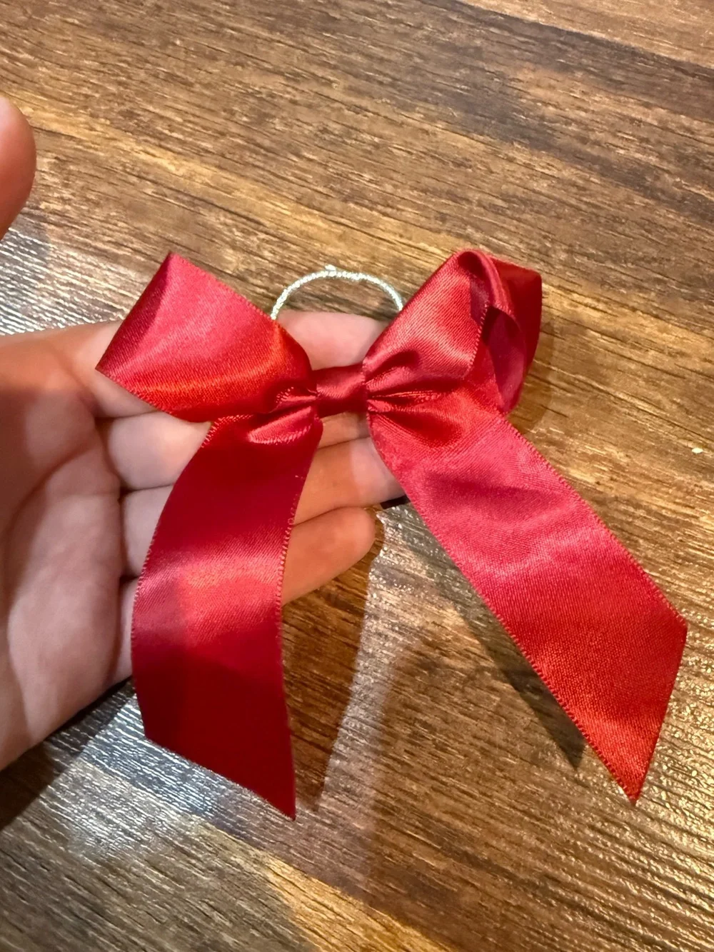 20PC Red Satin Hair Bow Elastic Ponytail Holder